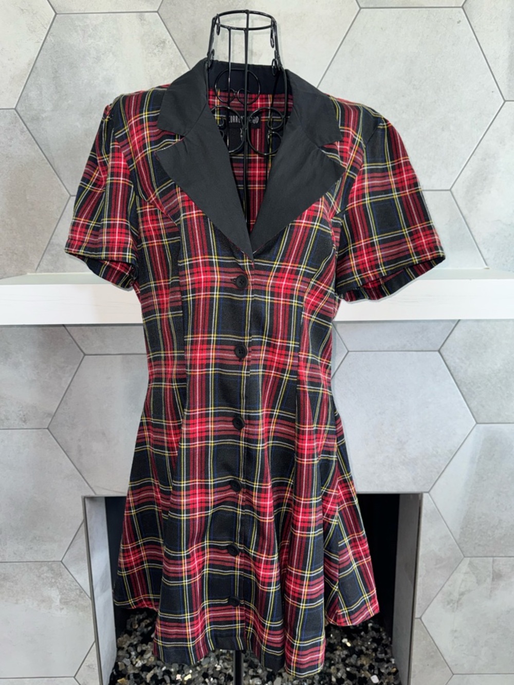 DOLLS KILL CURRENT MOOD DEVIL YOU DON'T EXIST PLAID MINI DRESS Size XXL
